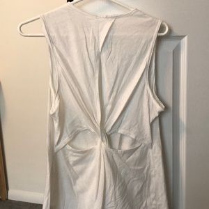 Twist Back White Tank Top